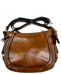 Fashion Saddle Crossbody Bag DL2768 BROWN BLACK